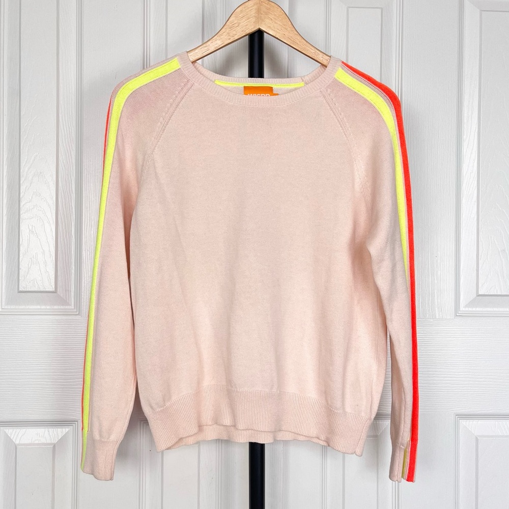 WISPR Silk-Blend Sweater with Neon Racing Stripes